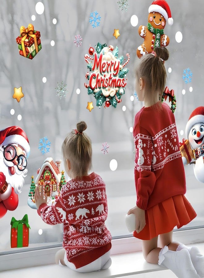 BharatBazaar Christmas Window Stickers, 263Pcs Christmas Window Decorations, Snowflake Stickers for Home, Living Room, Office, Party, Church Decoration, Xmas Decor - Image 5